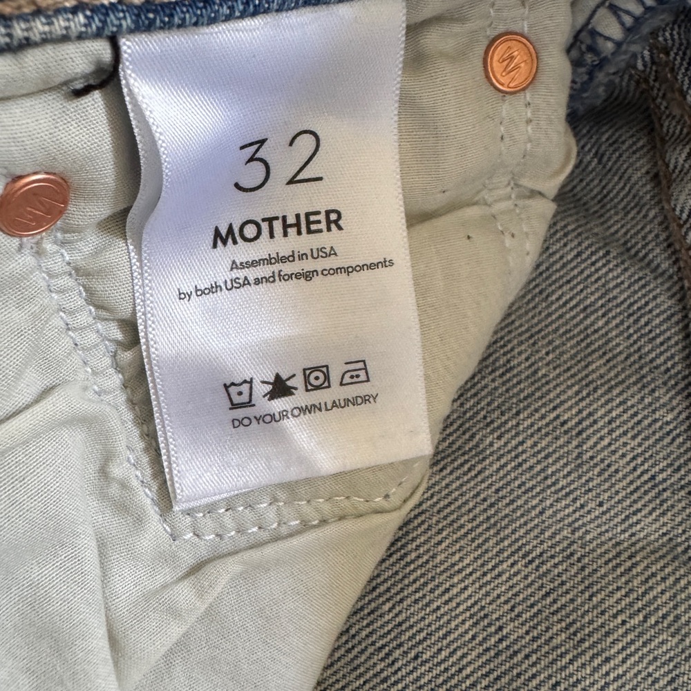 MOTHER Fangirl Button Skimp Cuff Women’s High-Waist BarrelJeans NWOT - Picture 9 of 9